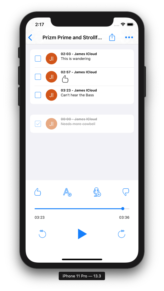 Track Notes Screenshot